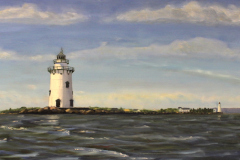 Daniel Dahlstrom, "Outer Light at Mouth of CT River", oil, $875