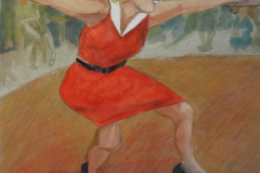 Pat Kelbaugh, "Alice Goes Dancing", watercolor, $275