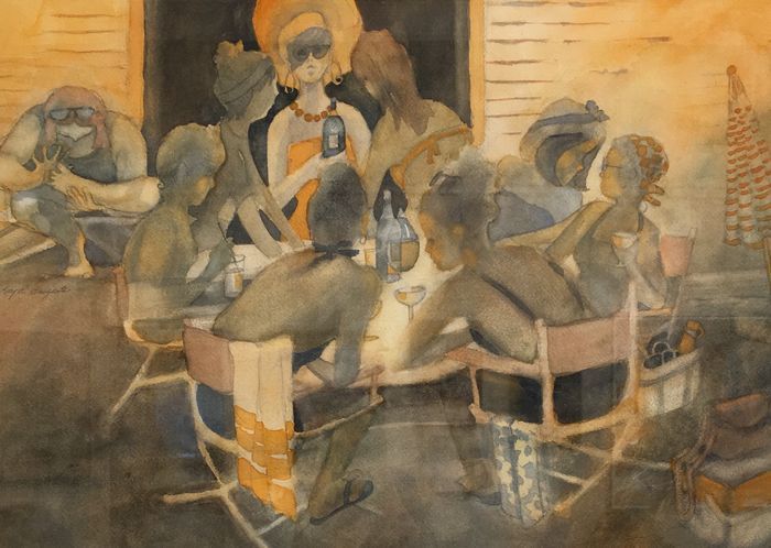 Kay Brigante	, 	Carol's, After the Beach	, 	watercolor	, 	$750	, 	28 x 21