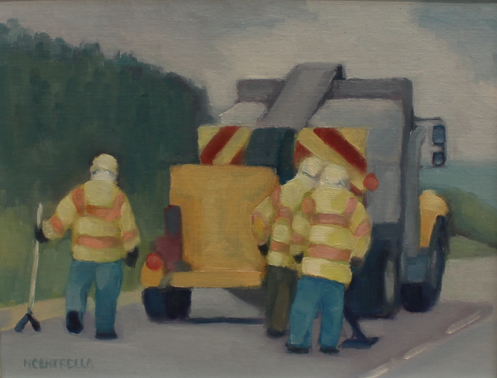 Michael Centrella	, 	Morning Road Work	, 	oil	, 	$400