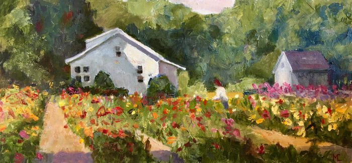 Maura Cochran	, 	Scott's Farm	, 	oil	, 	$500	, 	6 x 12