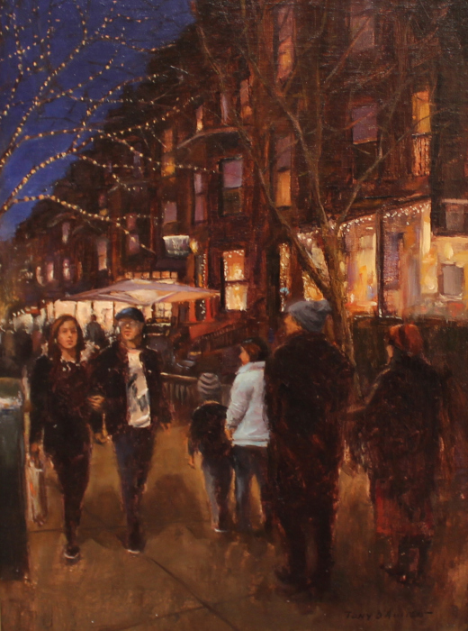 Tony D'Amico	, 	Evening Stroll	, 	oil	, 	$3,500