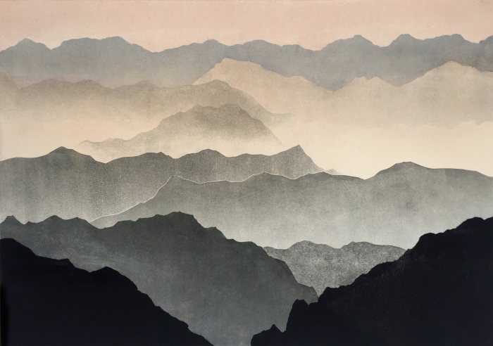 Kathleen DeMeo	, 	Alpenglow	, 	monotype	, 	$650