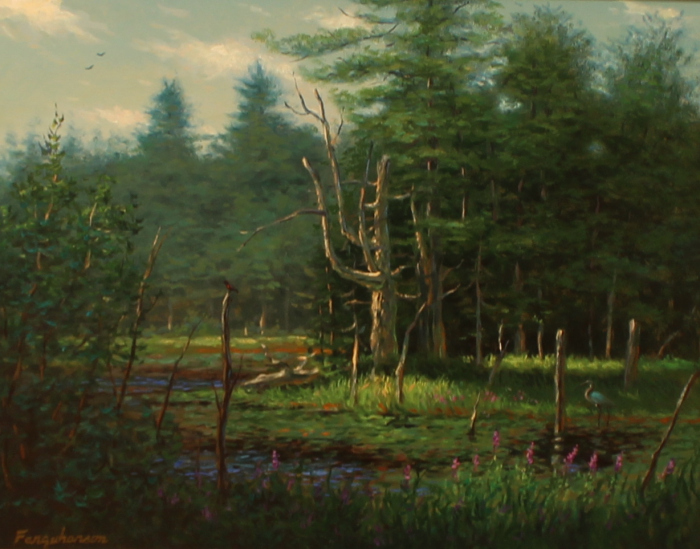 Alexander Farquharson	, 	Blue Heron	, 	oil	, 	$800