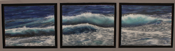 Rosemary Gates	, 	Two Waves in a Row	, 	oil	, 	$350