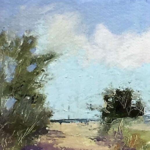 Aleta Gudelski	, 	Approaching Peace	, 	oil	, 	$650