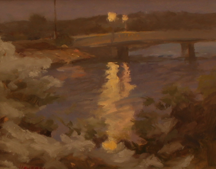 Bill Hanson	, 	Evening Bridges	, 	oil	, 	$800