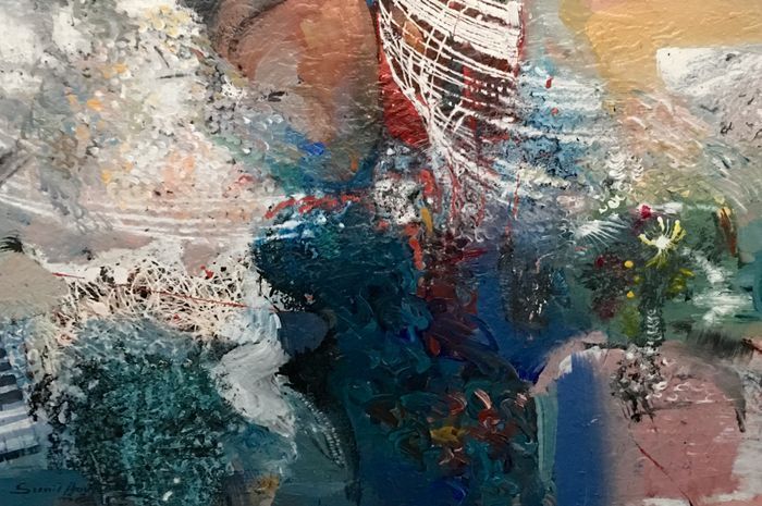 Sunil Howlader	, <i>	Life Underwater	, </i>	acrylic	, 	$1,600	, 	14 x 21