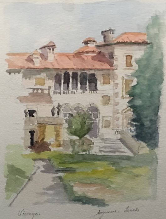 Suzanne Lewis	, <i>	Viscaya	, </i>	watercolor	, 	$150	, 	11 x 14