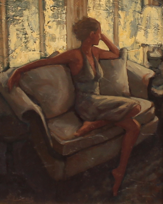 Sarah Stifler Lucas, Repose, oil, $1100