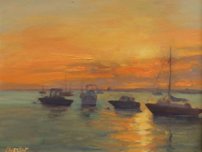 Barbara Lussier, Harborside, oil, $1100
