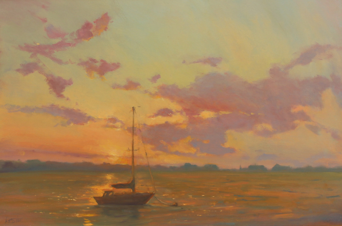 Barbara Lussier, <i>Sunset, </i>oil, $5000