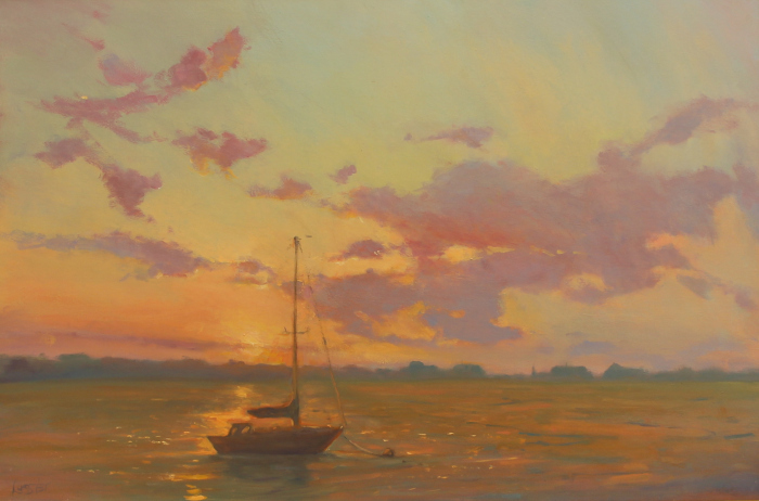 Barbara Lussier, Sunset, oil, $5000