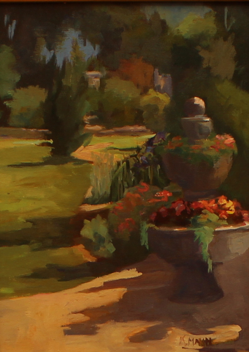 Katherine Mann, <i>The Scottish Garden, Wickham Park, </i>oil, $540