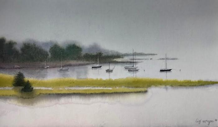 Liz McGee, Morning Mist, watercolor, $800