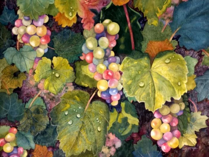 Liz McGee, The Grapevine, watercolor, $900