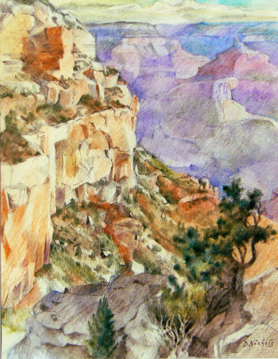 Dan Nichols, From the South Rim, watercolor, $350