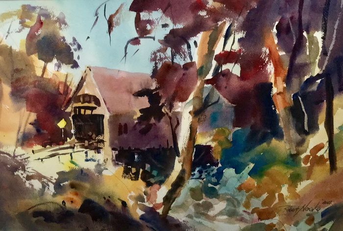 Robert Noreika	, <i>	Autumn Light	, </i>	watercolor	, 	$2,400	, 	15 x 22
