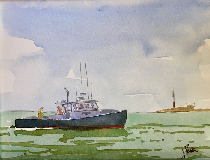 Howard Park	, 	Working Boat	, 	watercolor	, 	$300	, 	6 x 8