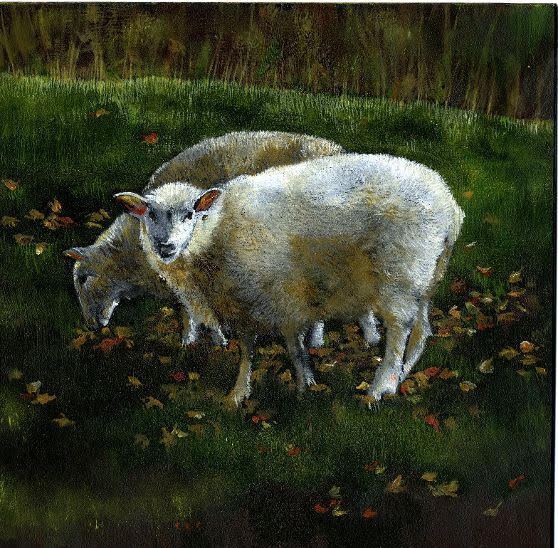 Nina Ritson, I See Ewe Two, oil, $300