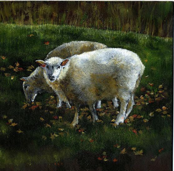 Nina Ritson, <i>I See Ewe Two, </i>oil, $300