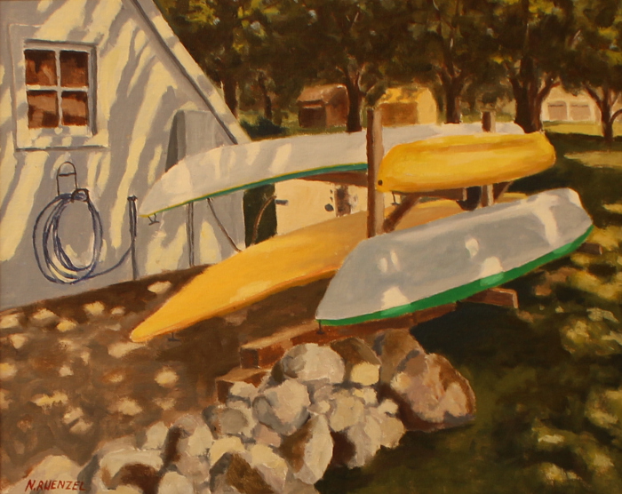 Neil Ruenzel, Kayak Rack, oil, $450