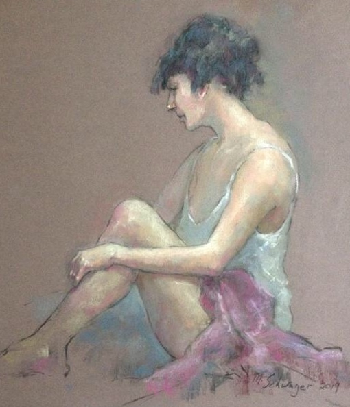 Matthew Schwager, <i>A Moment of Reflection, </i>pastel, $1400
