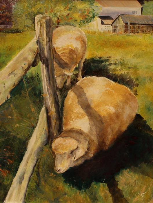 Susan Simler, Just a Sliver of Shade, oil, $325
