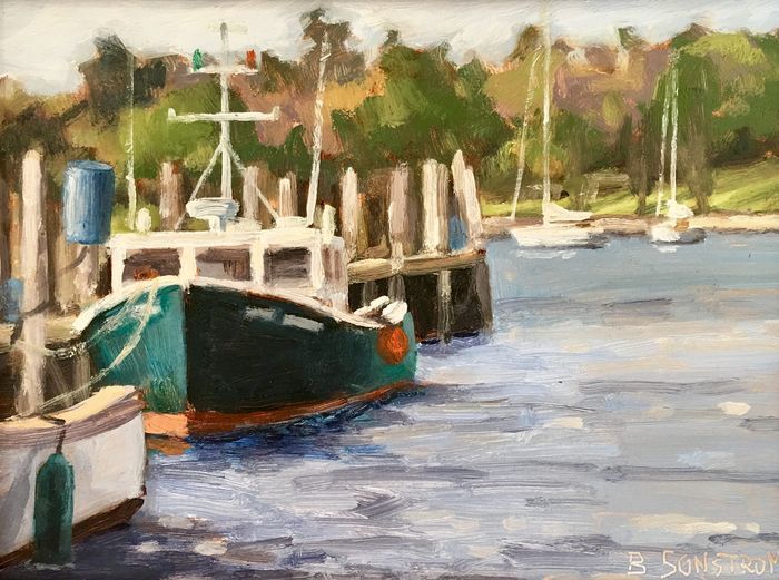 Bill Sonstrom	, 	Quiet Day in Stonington	, 	oil	, 	$375	, 	6 x 8