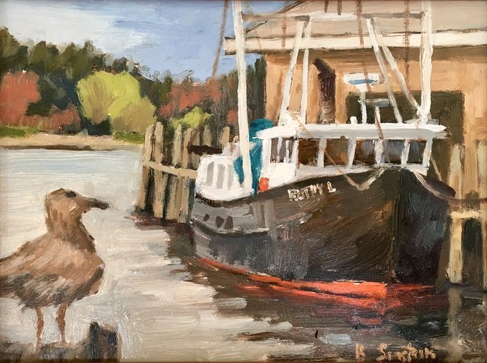 Bill Sonstrom	, 	Watchful Gull	, 	oil	, 	$375	, 	6 x 8