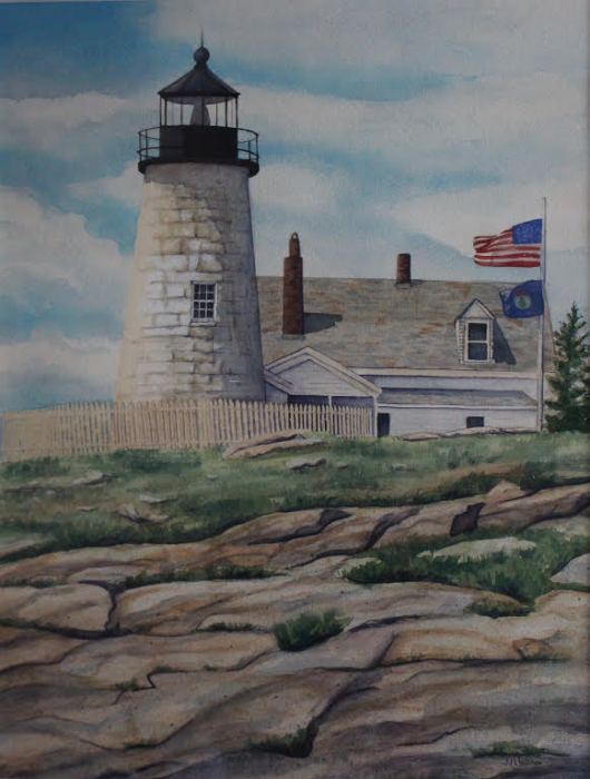 Jennifer Tassmer, <i>Maine Coast, </i>watercolor, $625
