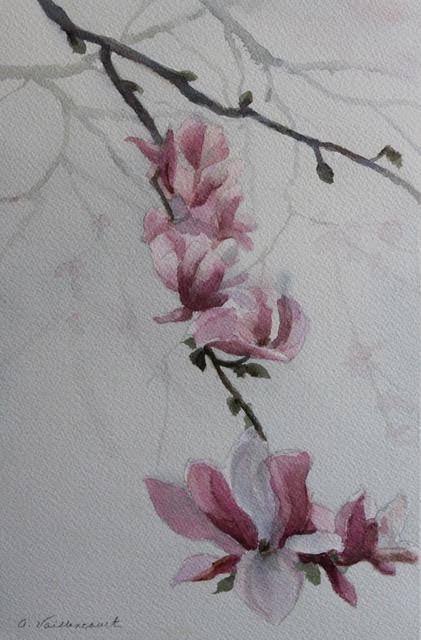 Ann Vaillencourt, May Magnolia, watercolor, $700