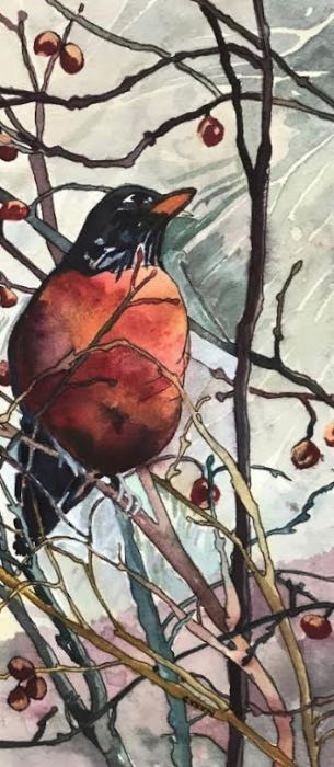 Claudia Van Nes, Harbinger of Spring, watercolor, $380