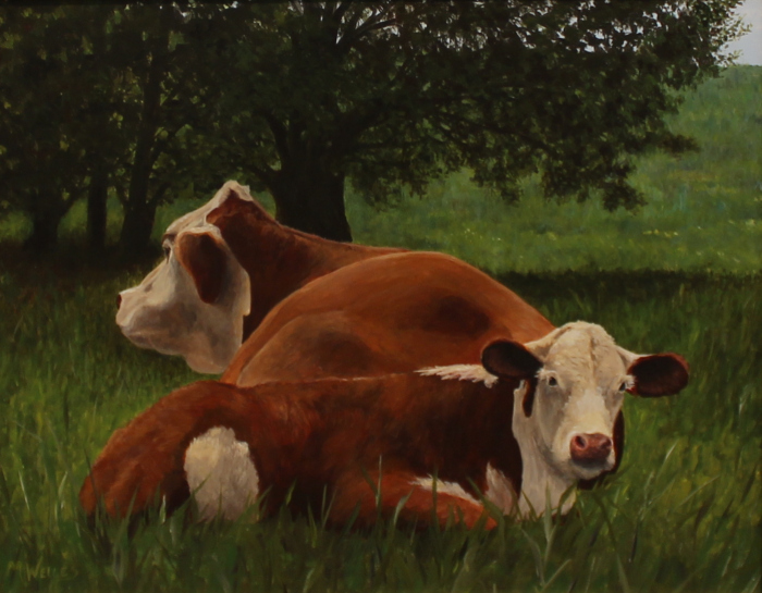 Micky Welles, Peaceful Pasture, oil, $650