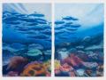 Laura Barr	, <i>	Ocean Elegy, Diptych	, </i>	oil pastel	, 	$1,950