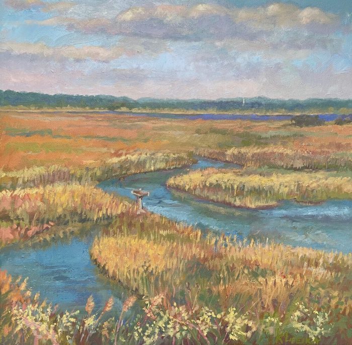 Karen Lipeika, "Founder Memorial Park", oil, 18x18, $800