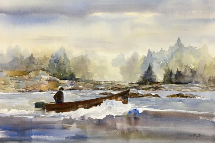 Lisa Miceli, "Undercurrent", watercolor, 14x21, $750
