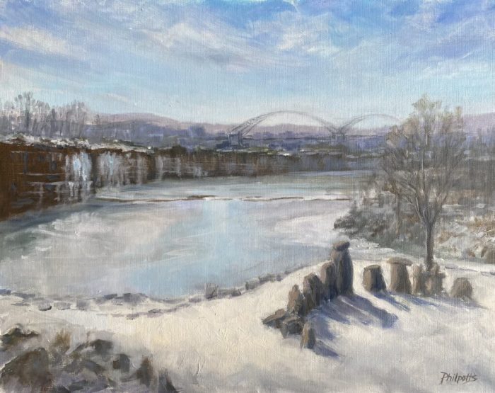 Liane Philpotts," Brownstone Quarries at Rest", oil, 11x14, $375