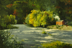 Faripour Forouhar, "Fall Peaking at the River", 18x24, $1,800