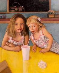 Carol Boynton, "The Milkshake", oil, $1,600