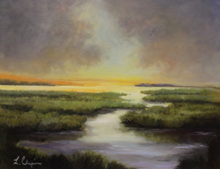 Lorraine Selinsky Chapin, "Golden Marsh", oil, $850