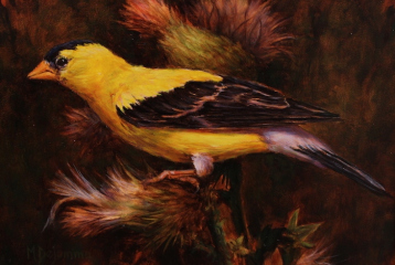 Mally DeSomma, "Thistle Mania", oil, $365
