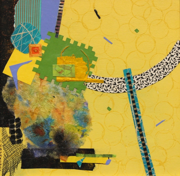 Sandra Karakoosh, "Remnants II Yellow", mixed media, $375