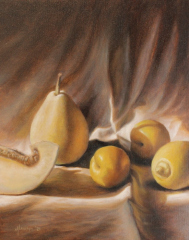 Mike Laiuppa, "Two Yellow Plums", oil, $550
