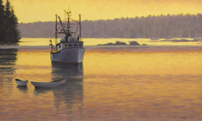Sean Murtha, "Muscongus Twilight", oil, $1,800