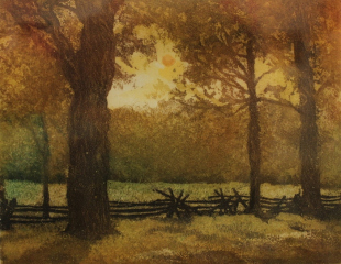 Nina Ritson, "Sunset", etching, $225