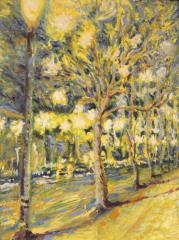 Barbara Rossitto, "Holiday Lights", oil, $600
