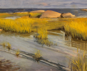 Patricia Shoemaker, "Salt Marsh Incoming Tide", pastel, $850