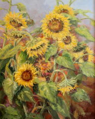 Linda Sinacola, "Sunflower Harvest", oil, $1,200