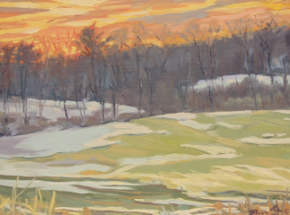 Mona Stratos, "Yellow Glow", oil, $950